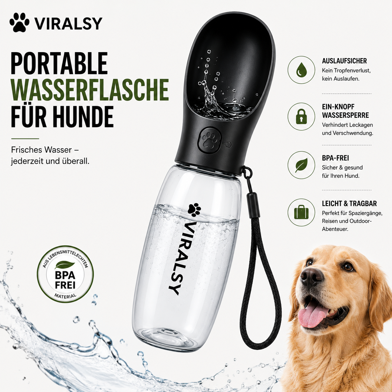 VIRALSY™ Tragbare Hundetrinkflasche